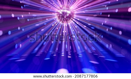 Mirror Ball Disco Lights Club Dance Party Glitter Background Royalty-Free Stock Photo #2087177806