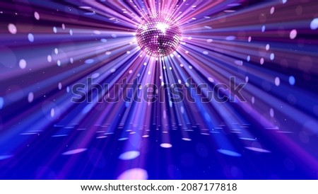 Mirror Ball Disco Lights Club Dance Party Glitter Background Royalty-Free Stock Photo #2087177818