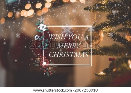 Wish You A Merry Christmas text frame pic
