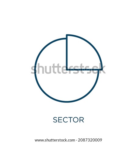 sector icon. Thin linear sector outline icon isolated on white background. Line vector sector sign, symbol for web and mobile Royalty-Free Stock Photo #2087320009