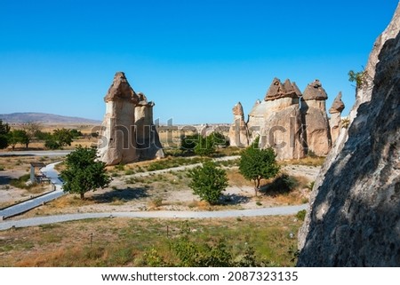 Fairy Chimneys. Fairy chimneys in Pasabagi Cappadocia. Pasabagi Archaeological Site in Avanos Nevsehir. Royalty-Free Stock Photo #2087323135