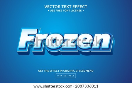 Frozen 3D editable text effect Royalty-Free Stock Photo #2087336011