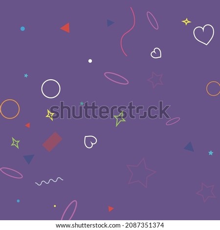 Blue Square Simple Multicolor Dark Stars Circle Illustration. Bright Ring Lime Colorful Zigzag Rectangle Yellow Simple Hipster Art. Wave Red Pastel Hearts Orange Oval Geometrical Design.
