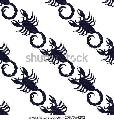 Sign of the zodiac Scorpio pattern. Constellation of the Scorpion. Scorpio zodiac symbol.