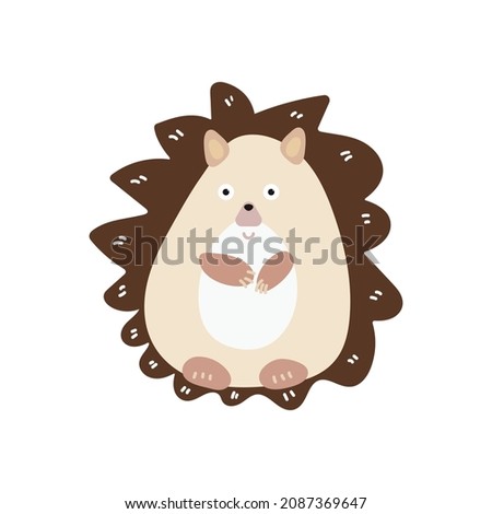 hedgehog cartoon flat vector illustration