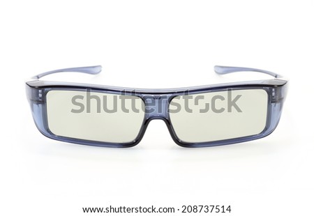 3d glasses on white background 