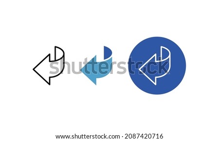 Page turn back arrow icon design vector Royalty-Free Stock Photo #2087420716