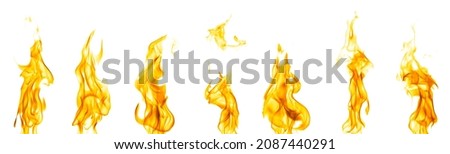 fire abstract red orange and yellow heat energy Burning fuel at night. Very hot. Isolated on white background. Royalty-Free Stock Photo #2087440291