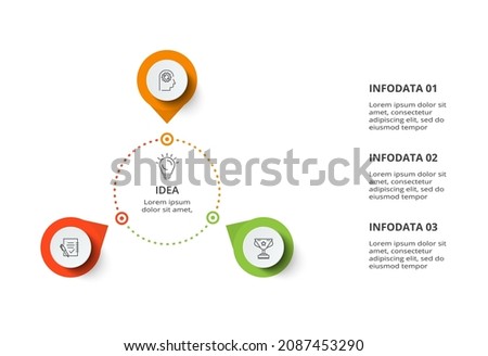 Diagram concept for infographic with 3 steps, options, parts or processes. Business data visualization.