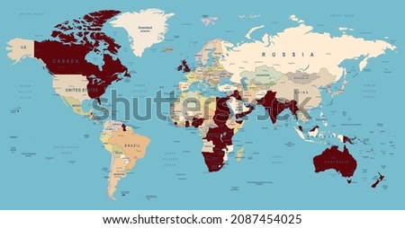 vector map of the British Empire Royalty-Free Stock Photo #2087454025