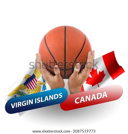 Basketball competition match, national teams virgin islands vs canada
