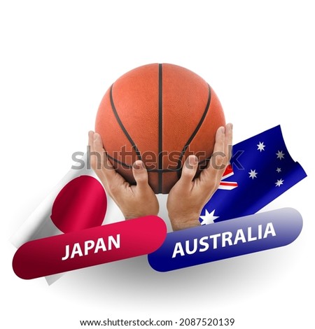 Basketball competition match, national teams japan vs australia