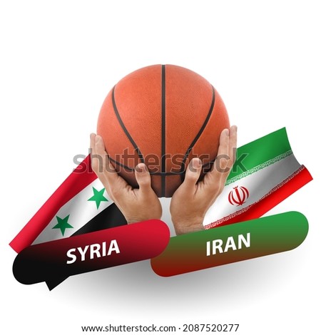 Basketball competition match, national teams syria vs iran