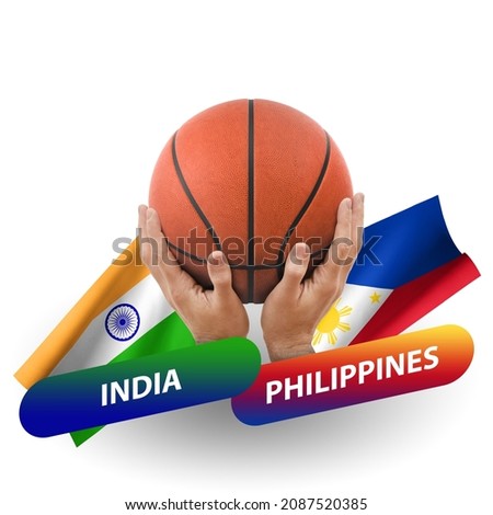 Basketball competition match, national teams india vs philippines
