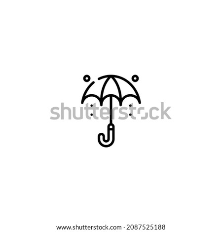 Umbrella rain Outline Icon, Logo, and illustration Vector