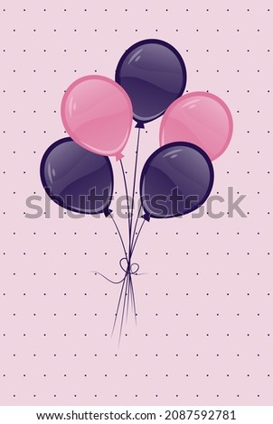 Balloons. Vector illustration for greeting invitations.