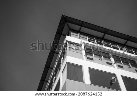 Black and White Street Photography 80's building