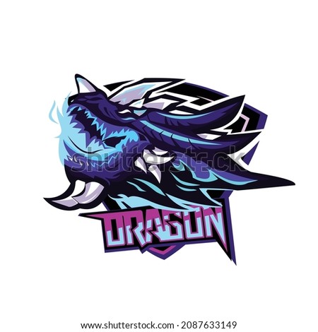 dragon head logo mascot gaming,illustration dragon head vector