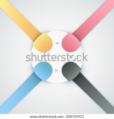 Modern infographics options banner with colorful paper ribbons. Rasterised copy. Can be used for web design and workflow layout