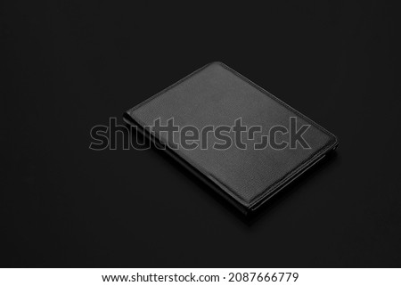 Black Smart Pad Cover Mockup Black Leather Material with Flat Colorful BacgroundTemplate