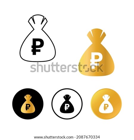 Abstract Russian Ruble Money Bag Icon