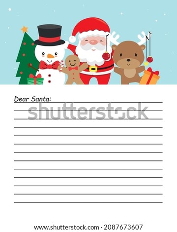 Letter for Santa Claus. Space for text