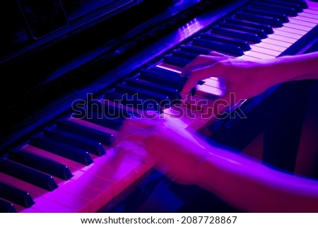 Hands Playing Piano Close-up Shot