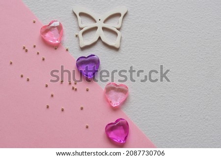 Variety of gold and pastel Butterflies Image in flatlay style. butterfly background. Different pastel colours. Christmas decoration. Top view flatlay . background for children's party. Design