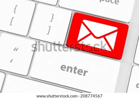 Mail keyboard button on grey keyboard