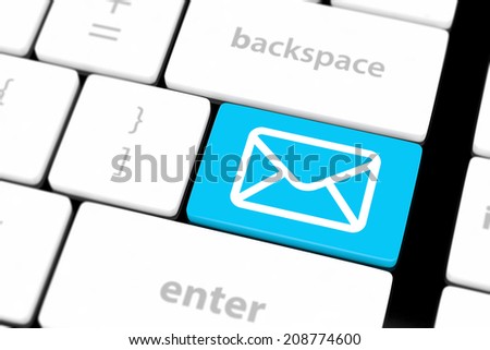 Mail keyboard button on grey keyboard