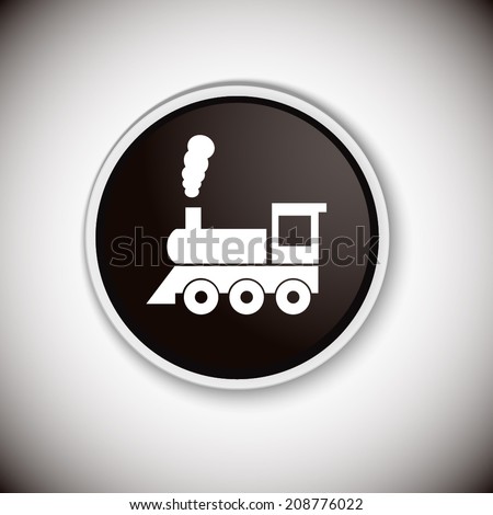 Black button with shadow. Vector icon