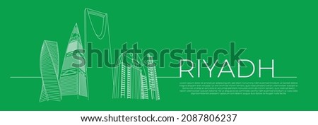 Riyadh city, Line Art Vector illustration 