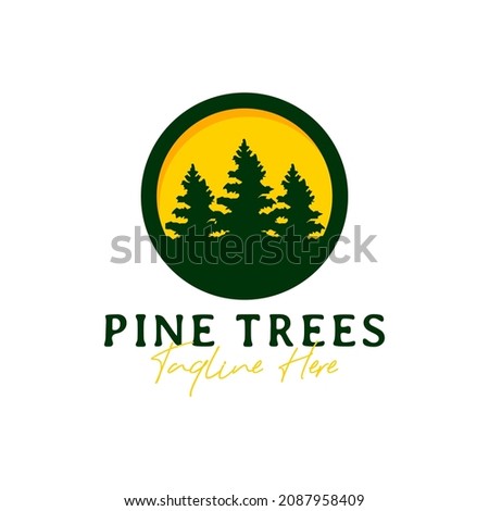 pine forest inspiration illustration logo design