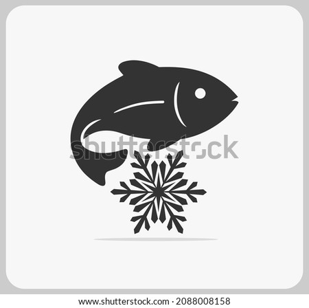 Fresh fish icon vector, Freeze fish icon on white background