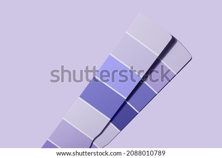 New 2022 trending PANTONE 17-3938 Very Peri color. Color samples palette catalog Royalty-Free Stock Photo #2088010789
