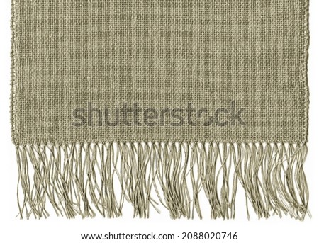 Textured linen fabric with fringe for backgrounds Royalty-Free Stock Photo #2088020746