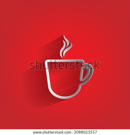 Christmas hot coffee icon simple clip art vector illustration