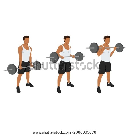 BARBELL-DRAG-BICEP-CURLS Stock Vector Images - Avopix.com