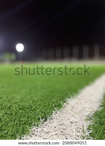 A picture of the soccer field flooring (artificial turf)