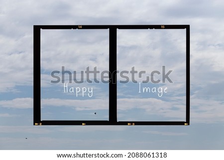 Medium format color film frame.With sky space.text space
