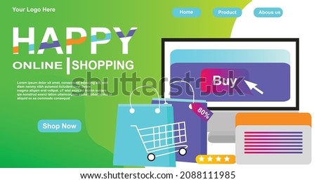 Online shopping full color landing page design e commerse website