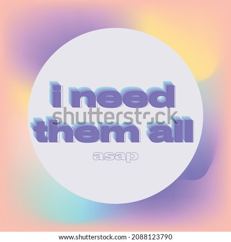 I need them all text illustrations modern design graphics shapes and gradient typography poster vector