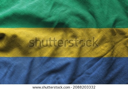 Close up of the Gabon flag. Gabon flag of background. flag symbols of Gabonese.