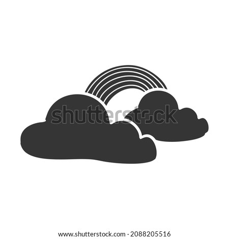 Rainbow Icon Silhouette Illustration. Sky Cloud Meteorology Vector Graphic Pictogram Symbol Clip Art. Doodle Sketch Black Sign.