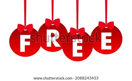 Free wording gift tags. Vector stock illustration.