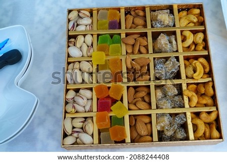 Mixed nuts and dried fruits . Stock photography taken from Kerala