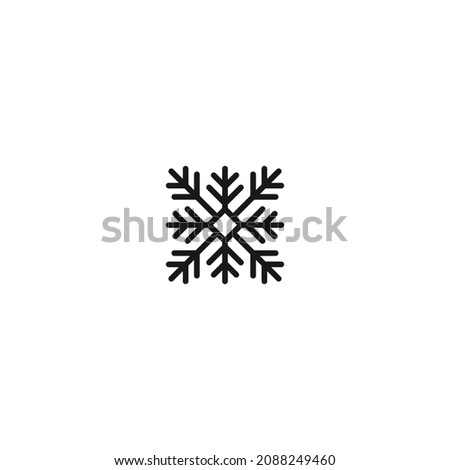 snowflake soft black icon , christmas icon , isolated white background 