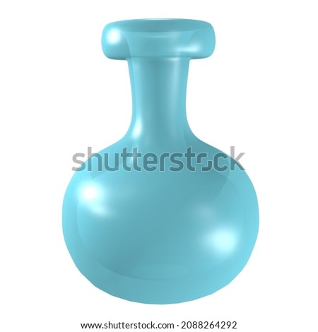 3d rendering of health and pharmacy medical objects cute icon Boiling Flask Lab Glass 