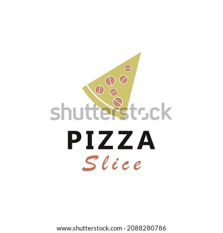 Pizza slice logo. Retro vintage food icon. Vector illustration template design