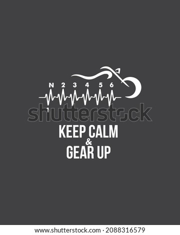 Motorcycle t-shirt label design with illustration of classic motorcycle. Keep Calm Gear UP T-Shirt